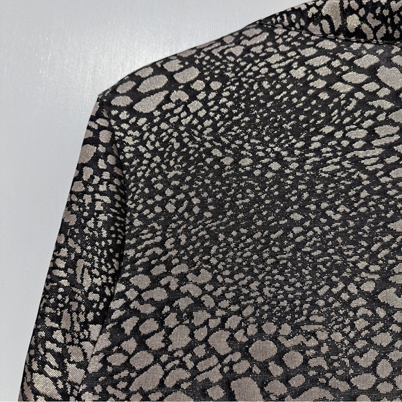 Cache Metallic Animal Print Long Sleeve Top Cowl Neck Blouse Women's Size XL EUC - Picture 11 of 16